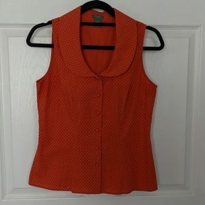 Ann Taylor Orange Sleeveless Top size 6 petite